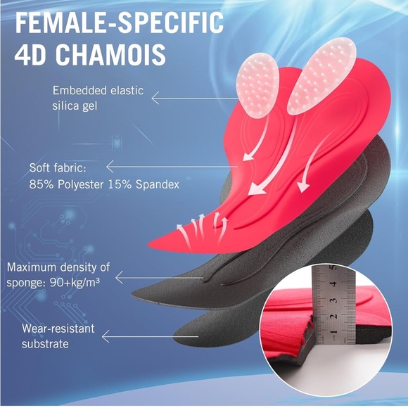 Baleaf Women's Black and Teal 4D Padded Cycling‎ Shorts Size Large - Picture 6 of 12